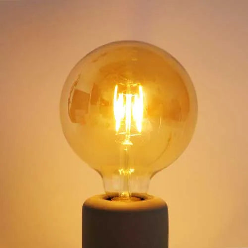 E27 LED Lamp filament G125 6W 2200K wit dimbaar