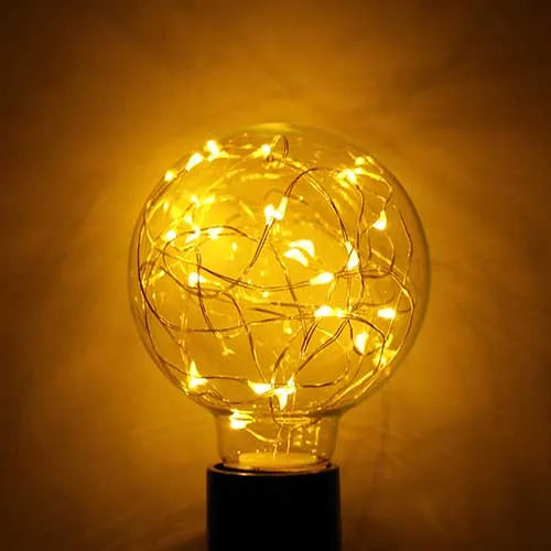 E27 LED Lamp filament G125 koperdraad 1.5W 2100K amber