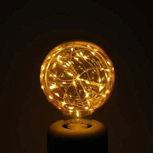 E27 LED Lamp filament G95 koperdraad 1.5W 2100K amber