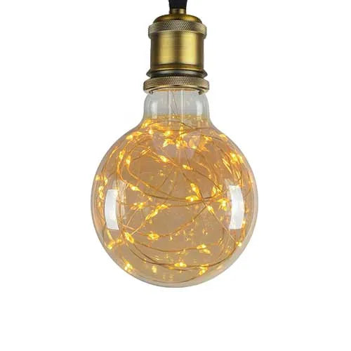 E27 LED Lamp filament G95 koperdraad 1.5W 2100K amber