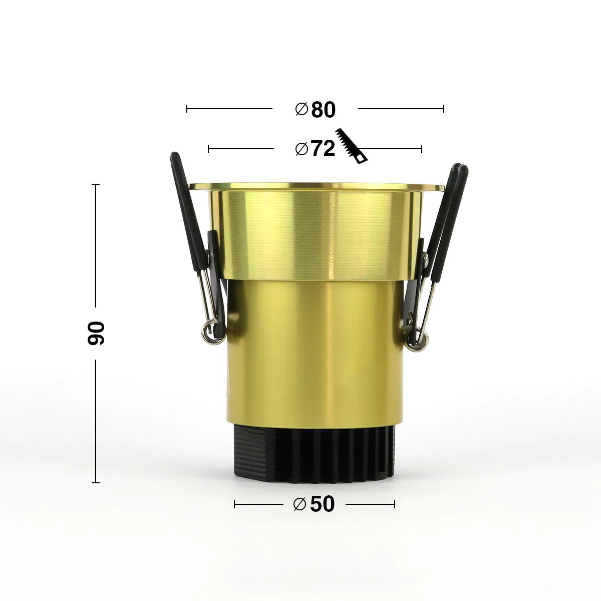 Gouden LED Inbouwspot 5W 3000K warm wit ⌀80mm Anti glare