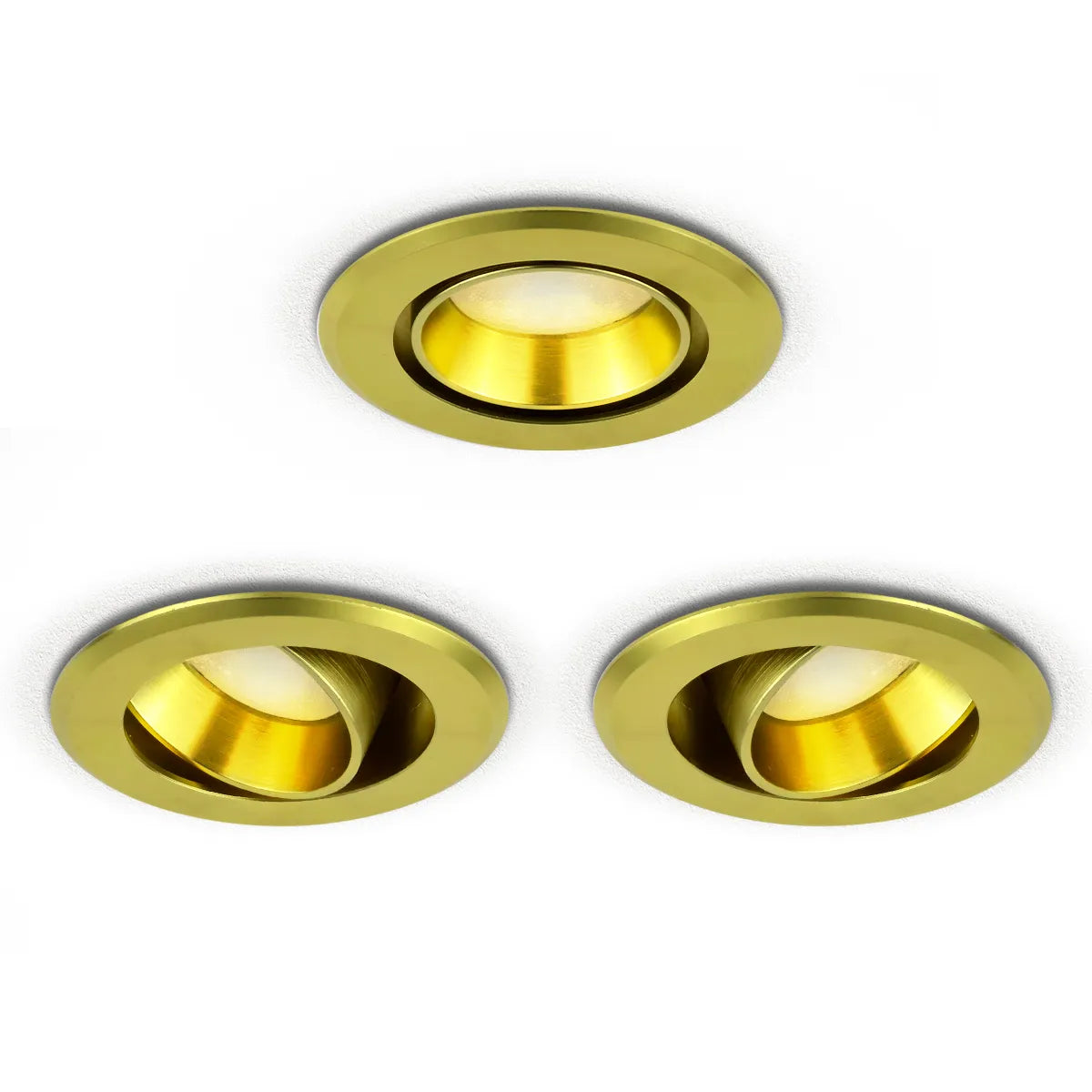 Gouden LED Inbouwspot 5W 3000K warm wit ⌀70mm kantelbaar