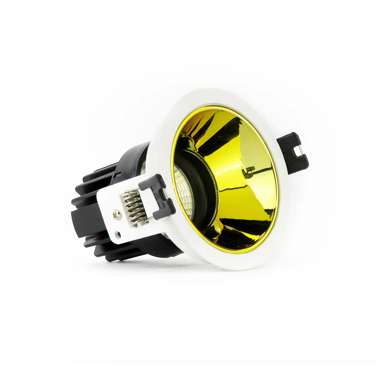 LED Inbouwspot 5W 3000K warm wit ⌀83mm kantelbaar Goud met witte rand