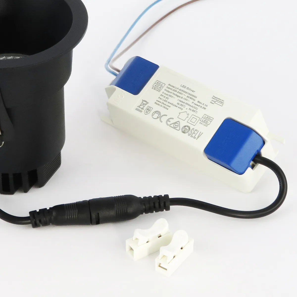 Zwarte LED Inbouwspot 5W 3000K warm wit ⌀80mm Anti glare