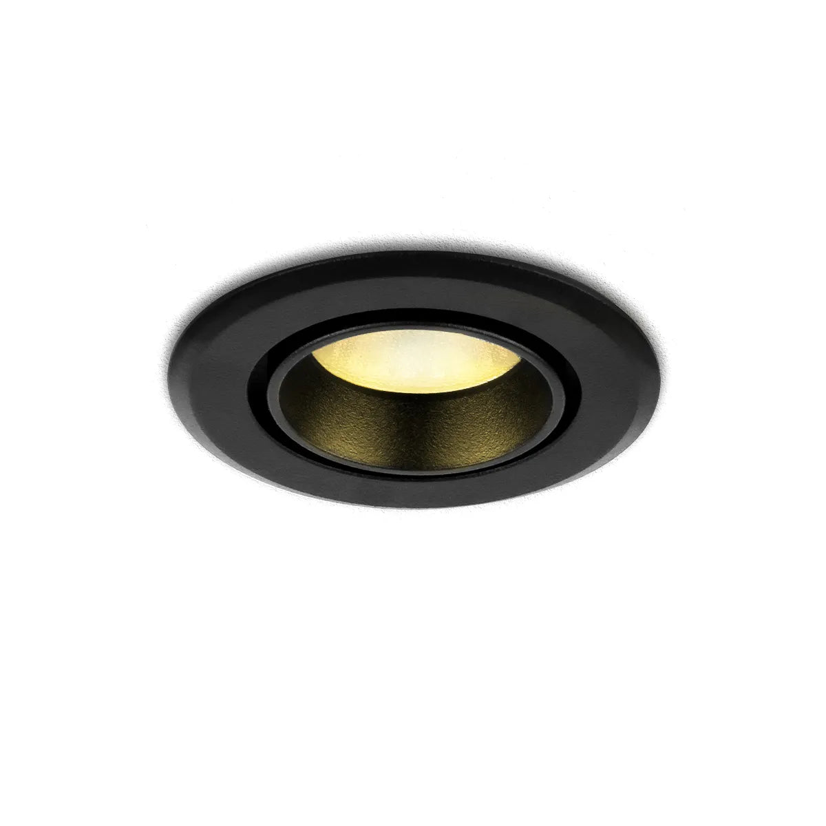 Zwarte LED Inbouwspot 5W 3000K warm wit ⌀70mm kantelbaar