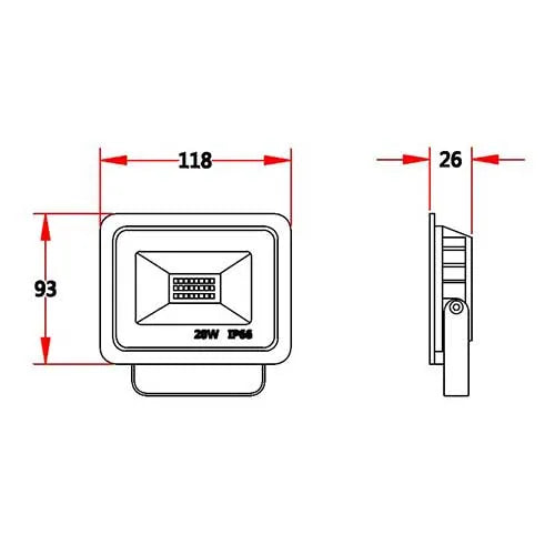 LED Breedstraler 20W IP66 Waterdicht