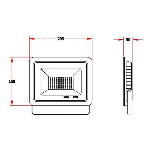 LED Breedstraler 50W IP66 Waterdicht