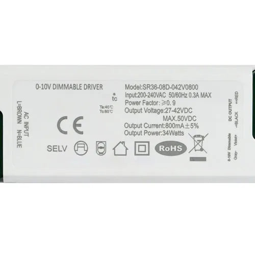 LED Driver dimbaar 0-10V 34W 800mA / 38W 900mA / 44W 1060mA