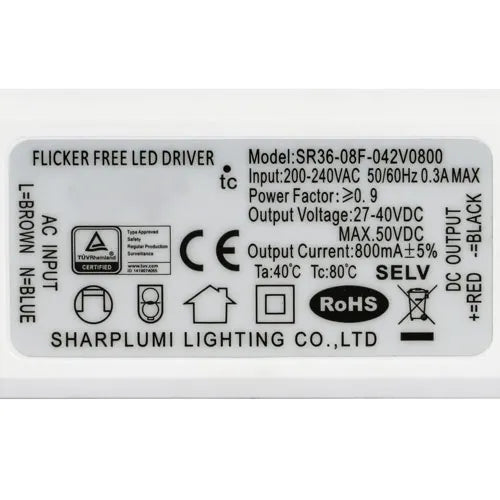 LED Driver flikkervrij 36W 800mA / 40W 900mA / 45W 1050mA