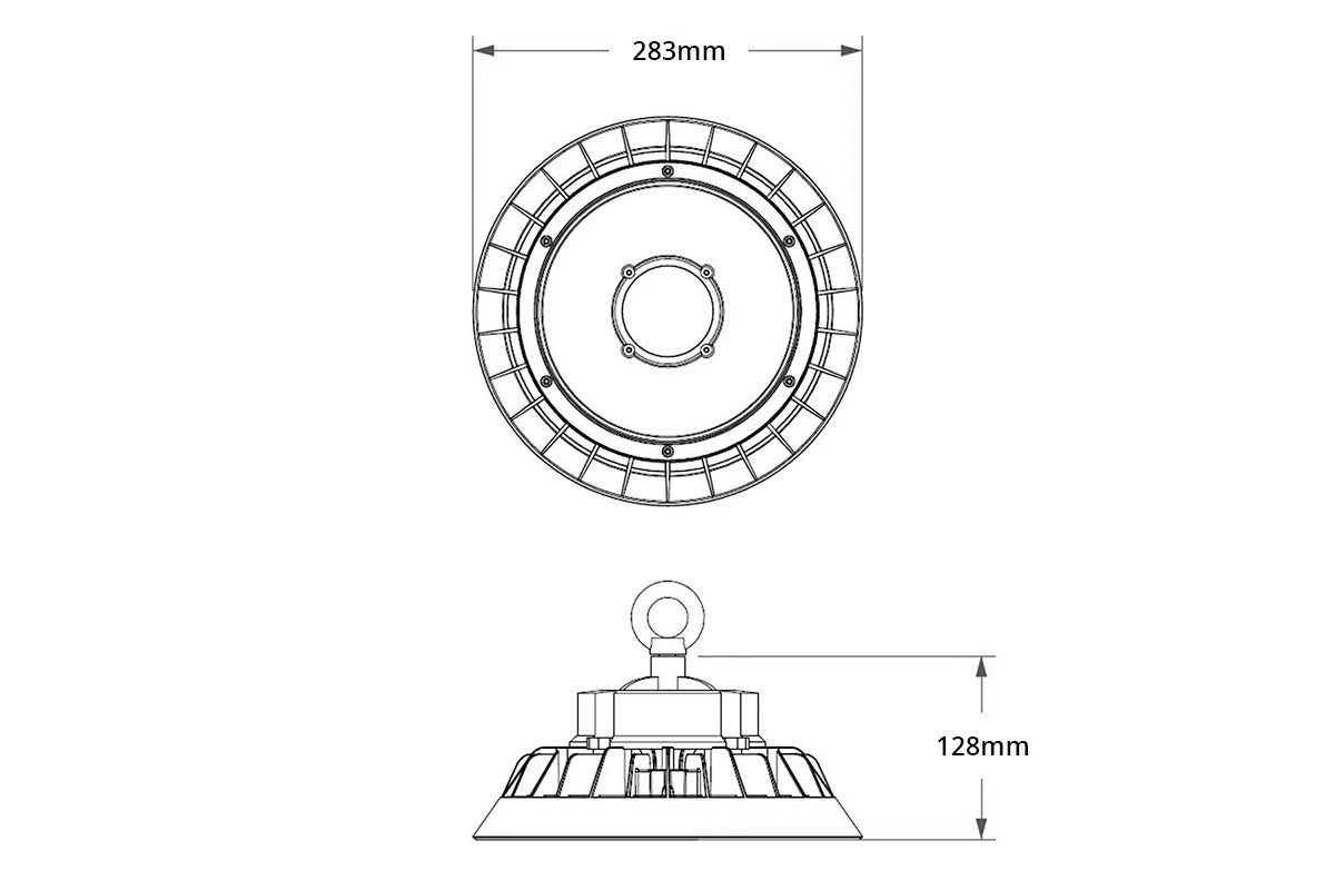 LED UFO Highbay 150W 150lm/W Philips LED Driver IP65 Dimbaar