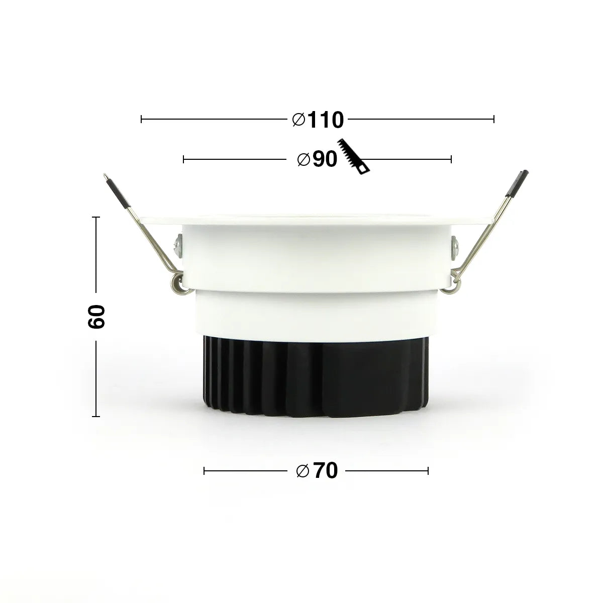 LED Inbouwspot 7W ⌀110mm dimbaar kantelbaar