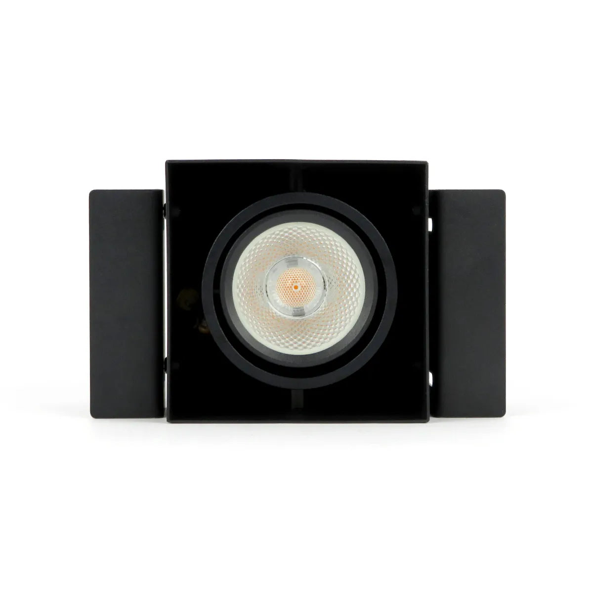 Zwarte LED Inbouwspot 6W Trimless 3000K warm wit vierkant 89x89mm kantelbaar draaibaar