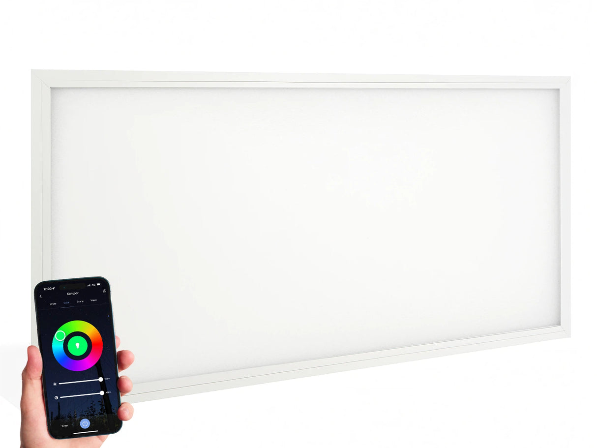 Slim LED Paneel 60x120cm 48W - Instelbare lichtkleur CCT + Kleur (RGB)