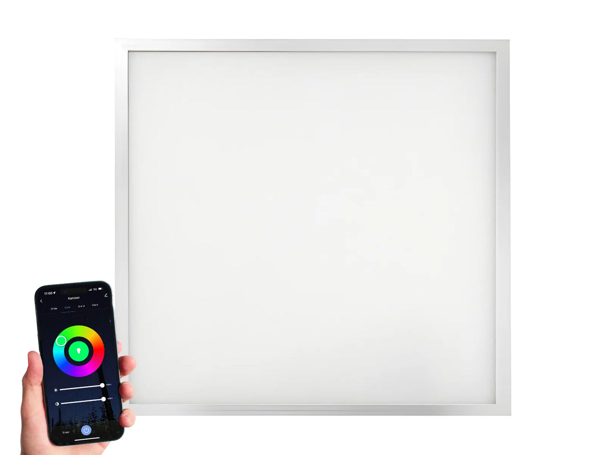 Slim LED Paneel 60x60cm 36W - Instelbare lichtkleur CCT + Kleur (RGB)