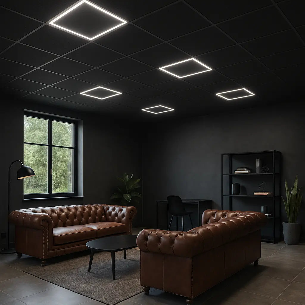 Zwart LED Paneel hollow 60x60cm 36W Instelbare lichtkleur (CCT)