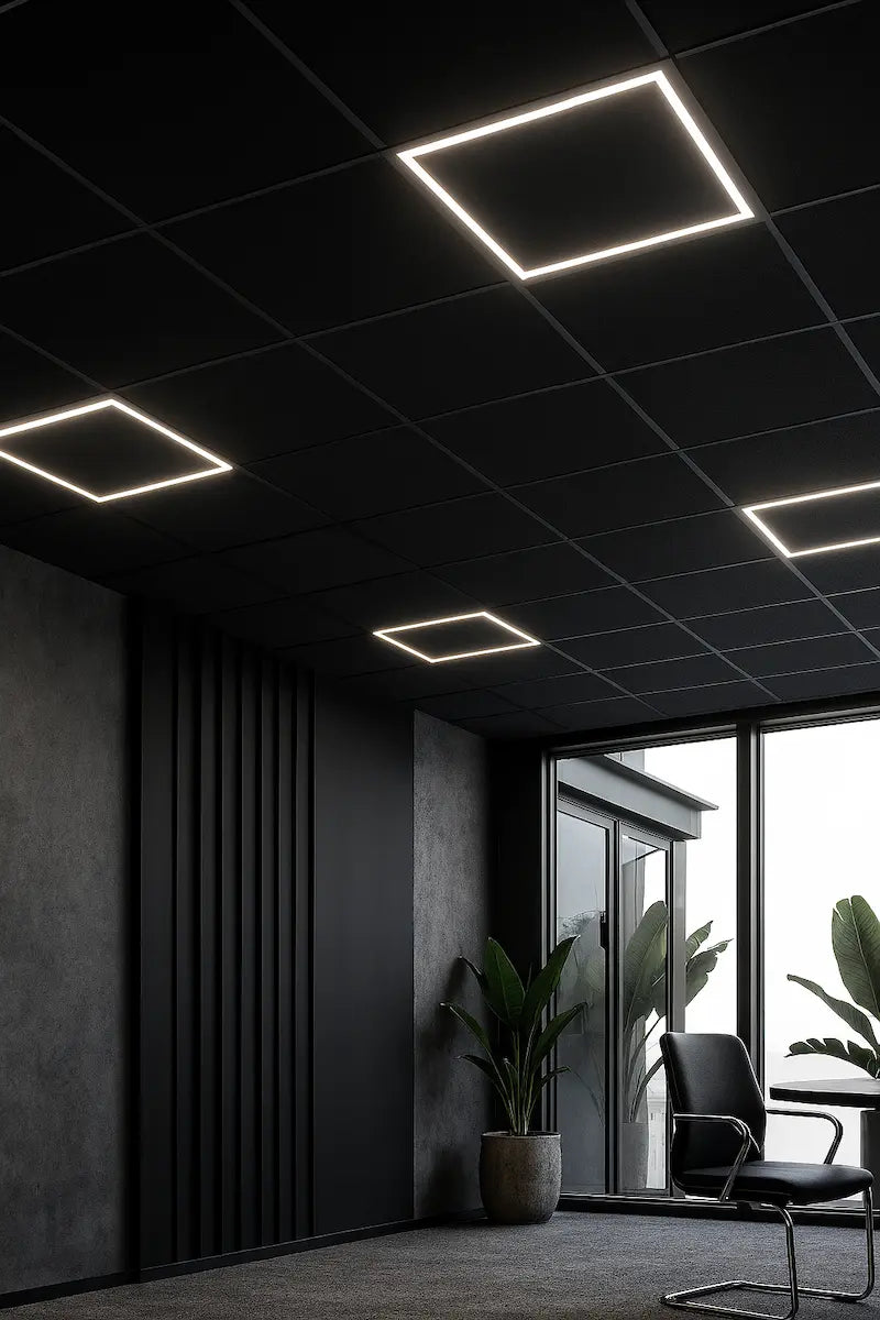 Zwart LED Paneel hollow 60x60cm 36W Instelbare lichtkleur (CCT)