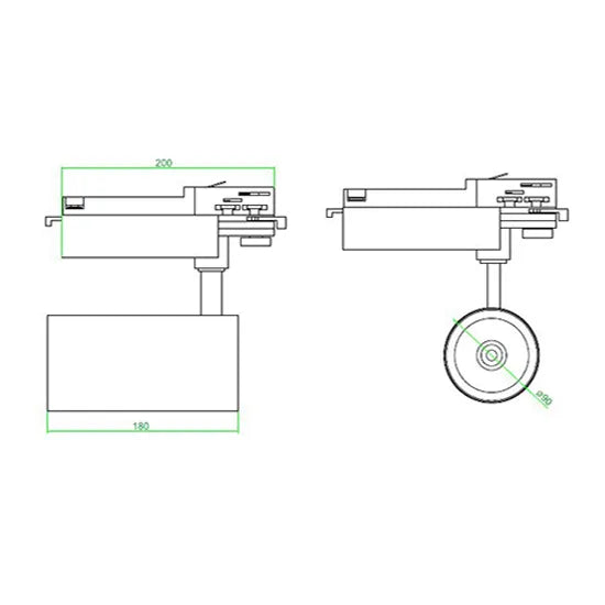 LED Railspot 3 fase 40W CRI>90 met Philips-driver