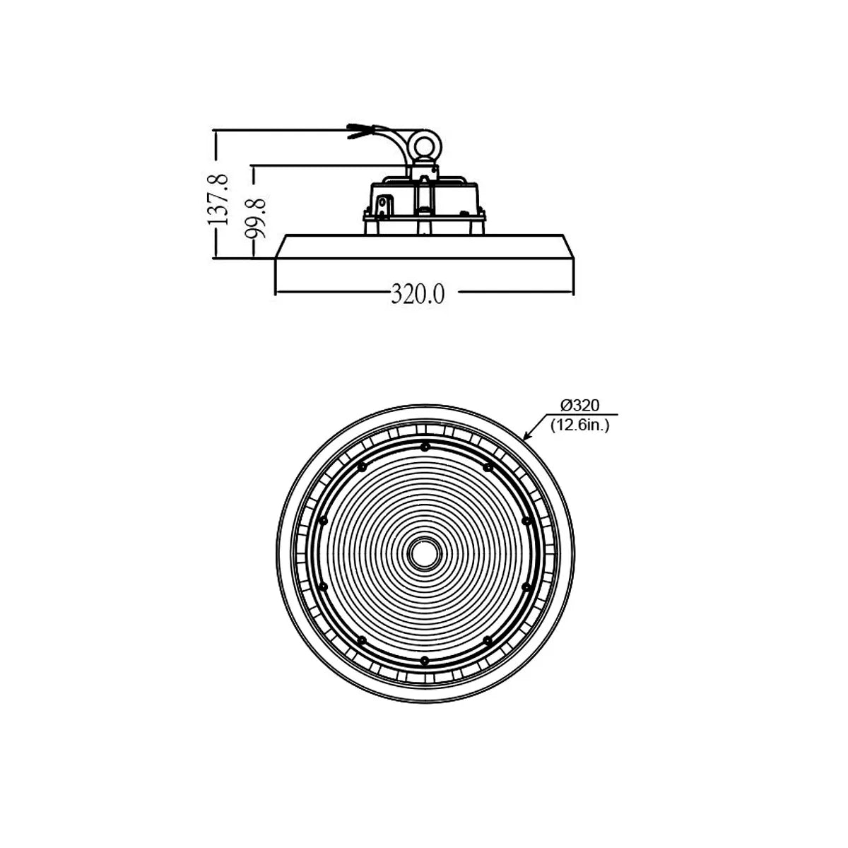 LED UFO Highbay 150W 150lm/W Sosen Driver Dimbaar