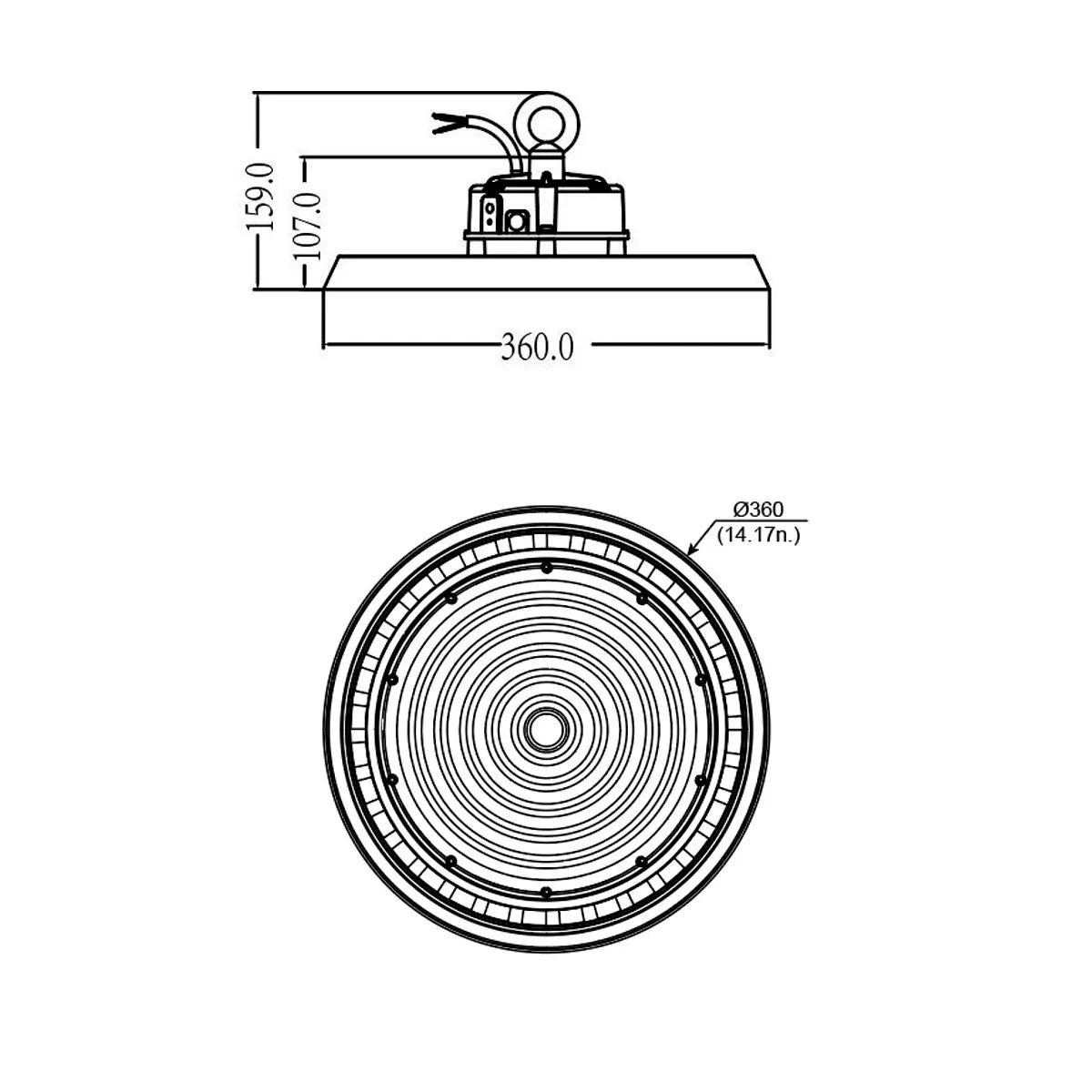 LED UFO Highbay 200W 150lm/W Sosen Driver Dimbaar