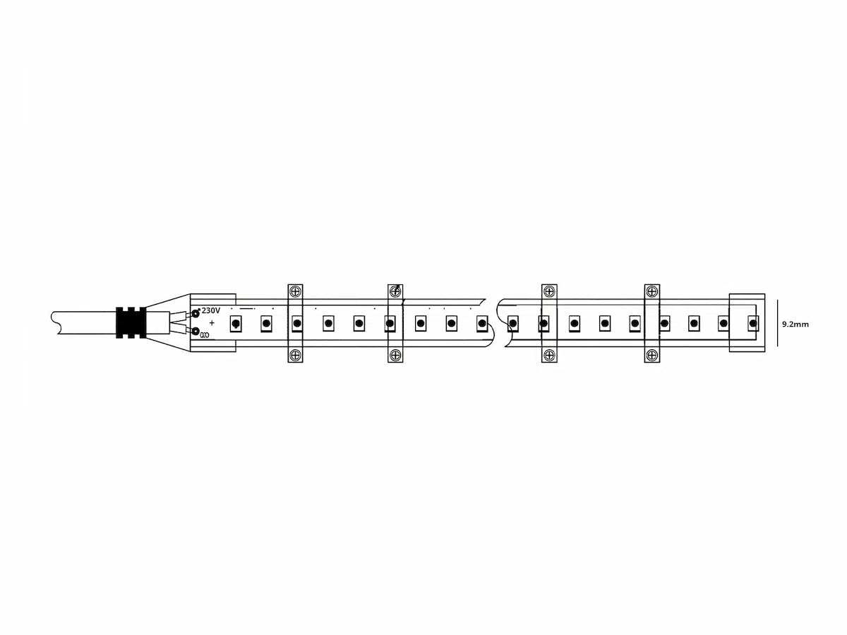 LED Strip COB 230V 10W/m 100 lm/W IP65 50 meter