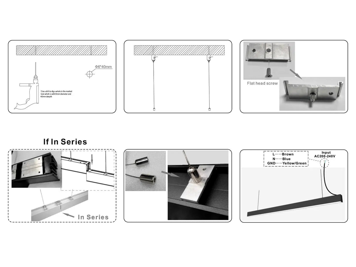 Hangende LED Lichtbalk zwart 60cm 18W Koppelbaar