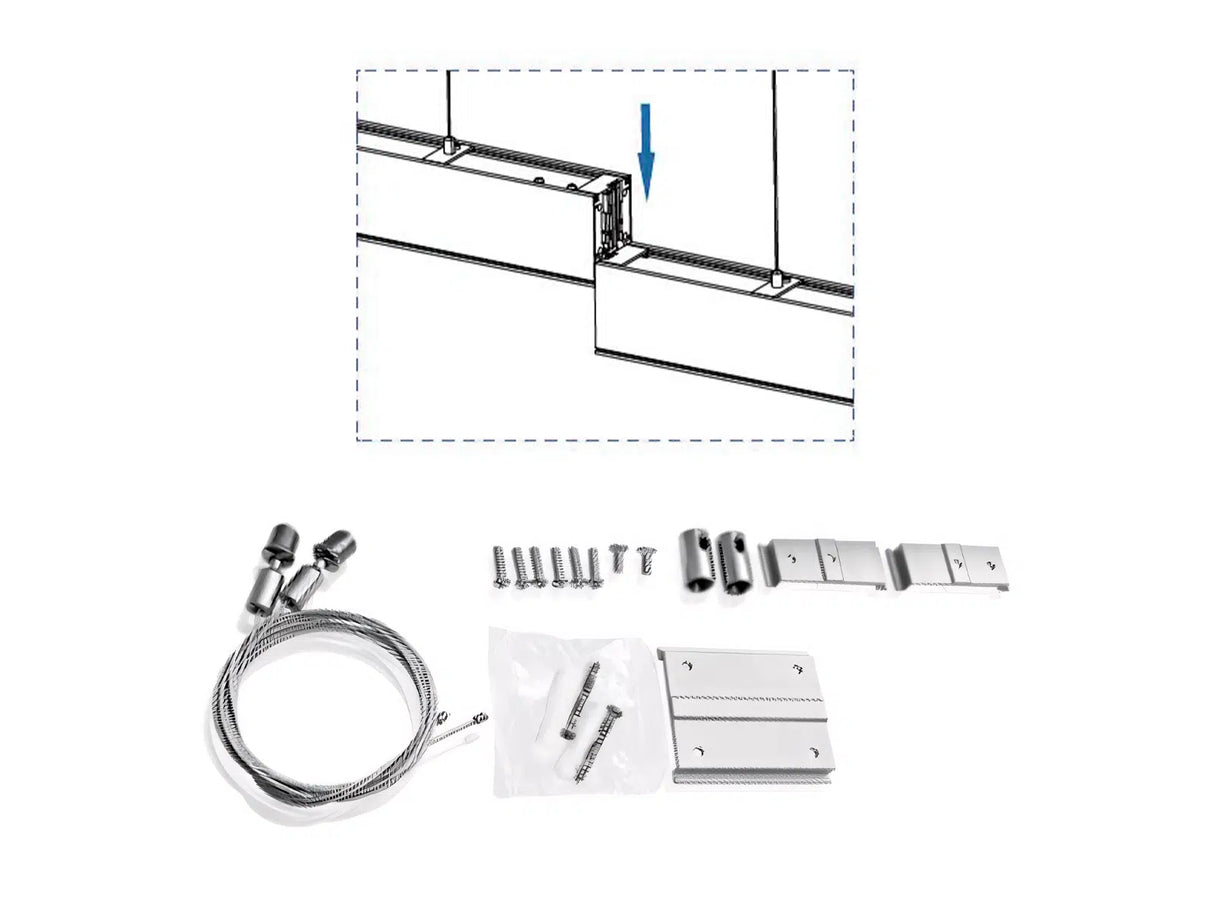 Hangende LED Lichtbalk zwart 60cm 18W Koppelbaar