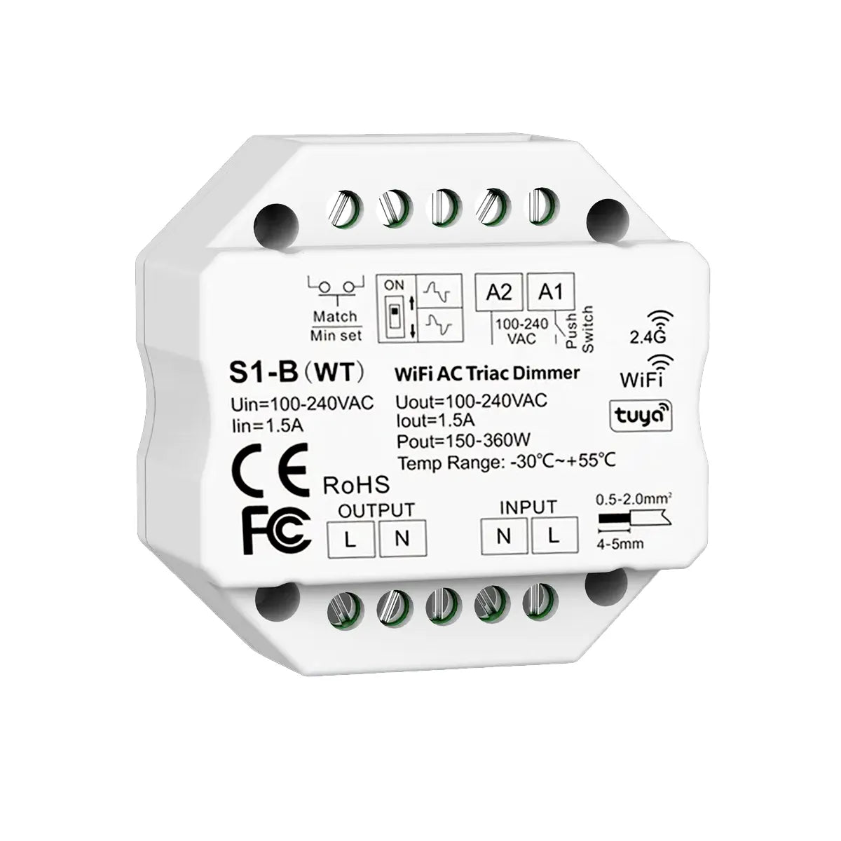 WiFi LED Push dimmer 200W Triac 2.4G