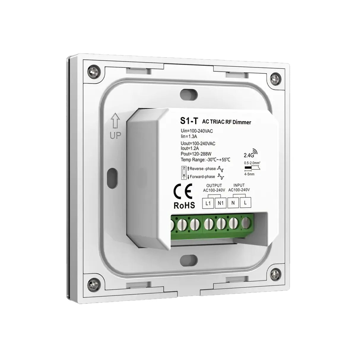 LED Dimmer 200W Triac met glazen touchscreen met RF2.4G