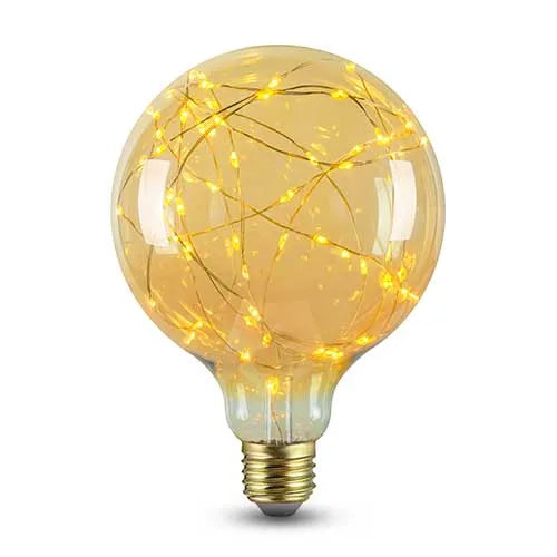 E27 LED Lamp filament G125 koperdraad 1.5W 2100K amber