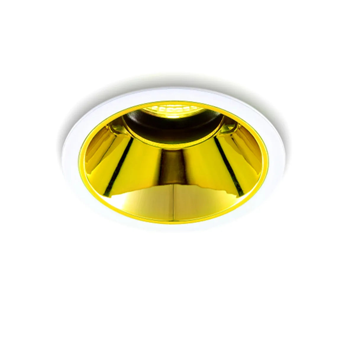 LED Inbouwspot 5W 3000K warm wit ⌀83mm kantelbaar Goud met witte rand