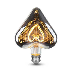 Lampe LED E27 filament coeur gris fumé 5W 2200K dimmable