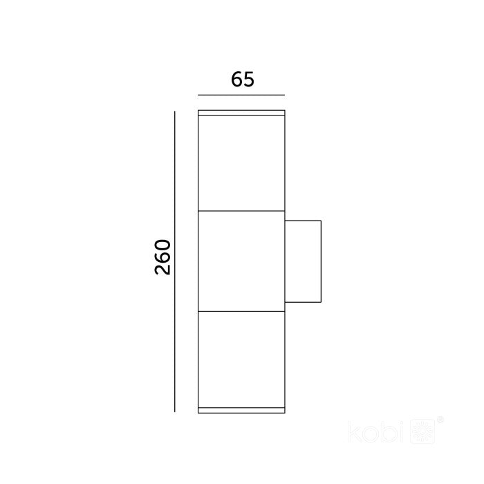 LED Wandlamp Bi-directioneel 65x260mm Rond  GU10 IP54