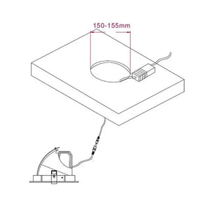 Gimbal LED recessed spotlight 30W ⌀165mm 90° tiltable 360° rotatable