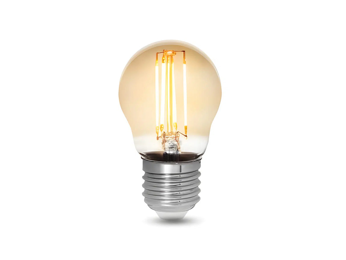 E27 LED Lamp filament P45 5W 2200K Amber dimbaar