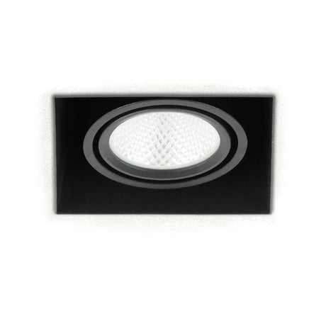 Zwarte LED Inbouwspot 6W Trimless 3000K warm wit vierkant 89x89mm kantelbaar draaibaar