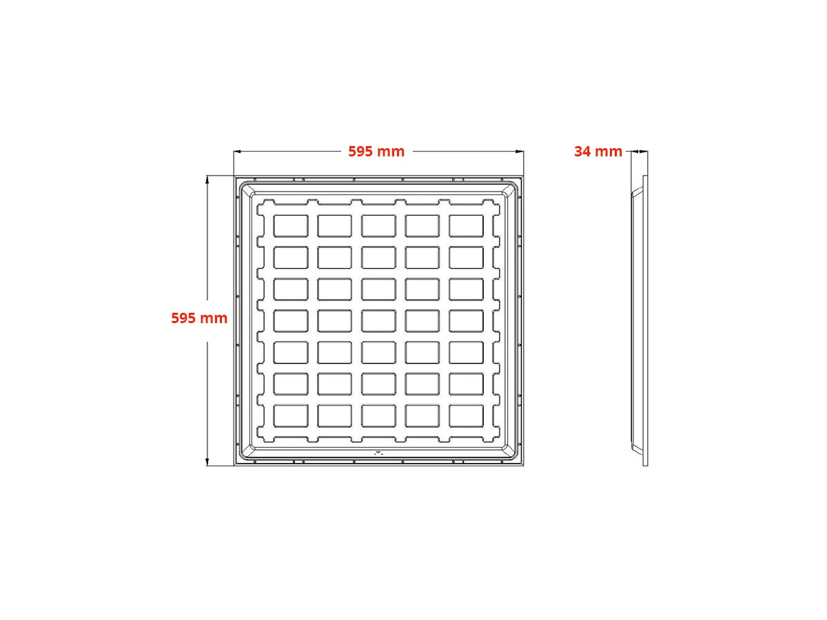 LED Paneel 60x60cm 25W 200lm/W - Philips LED Driver