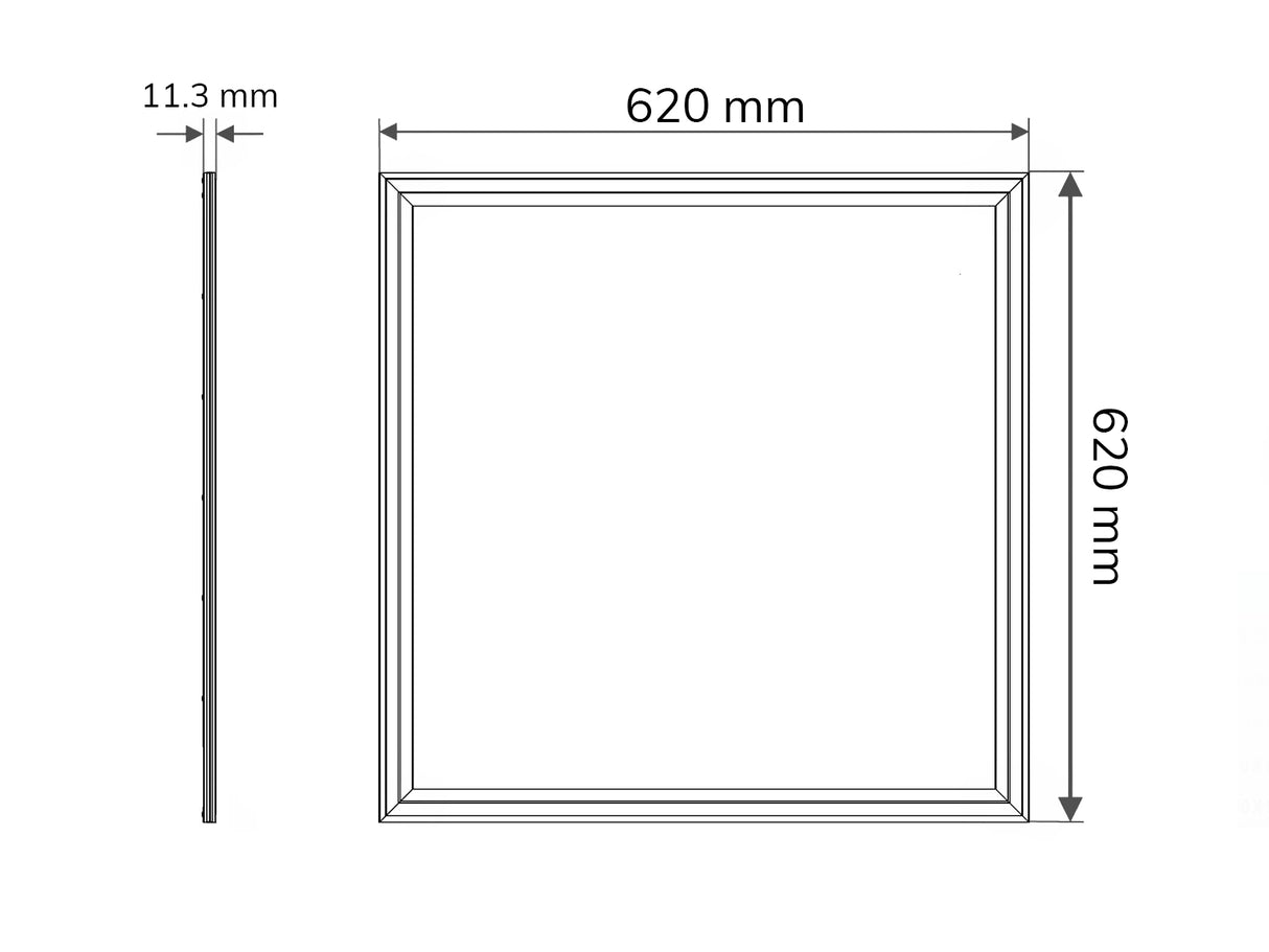 Panneau LED 62x62cm 40W 120lm/W Lumen élevé