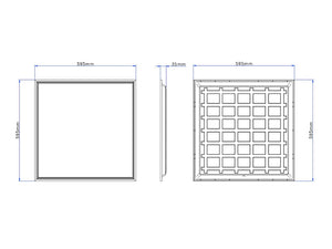 LED Paneel 60x60 cm - Zwart - 36W- 140lm/W - Backlit - Flikkervrij