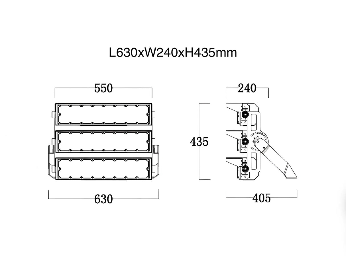 LED Sports Lighting 750W Adjustable Tilt 170lm/W with Philips Driver