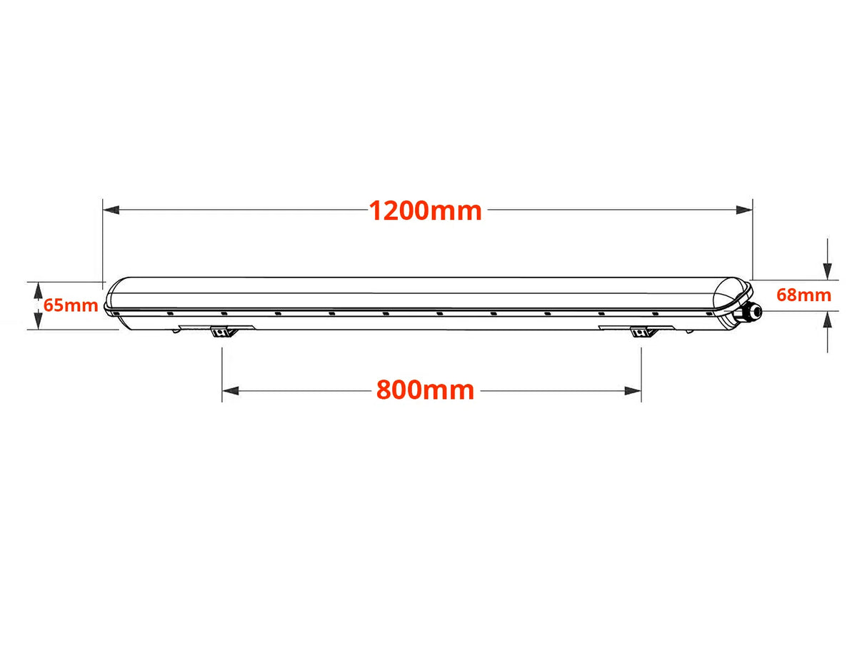 LED Tri-proof 120cm 36W IP65 Philips-driver 190lm/W