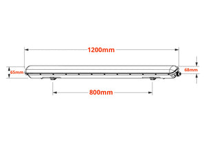 LED Tri-proof 120cm 36W IP65 Philips-driver 190lm/W
